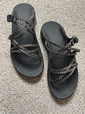 Chaco Black Sandals with Patterned Straps
